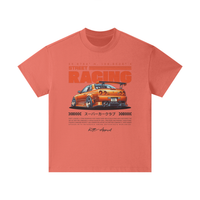 T-shirt oversized enfant Street Racing - imprimé voiture de course japonaise orange