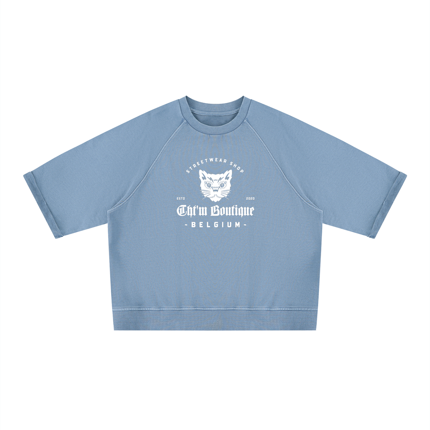 Unisex Vintage Wash Boxy Short Sleeve Sweatshirt