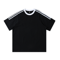 T-shirt Bandes Contrastantes Original Noir — Coton Streetwear Belge