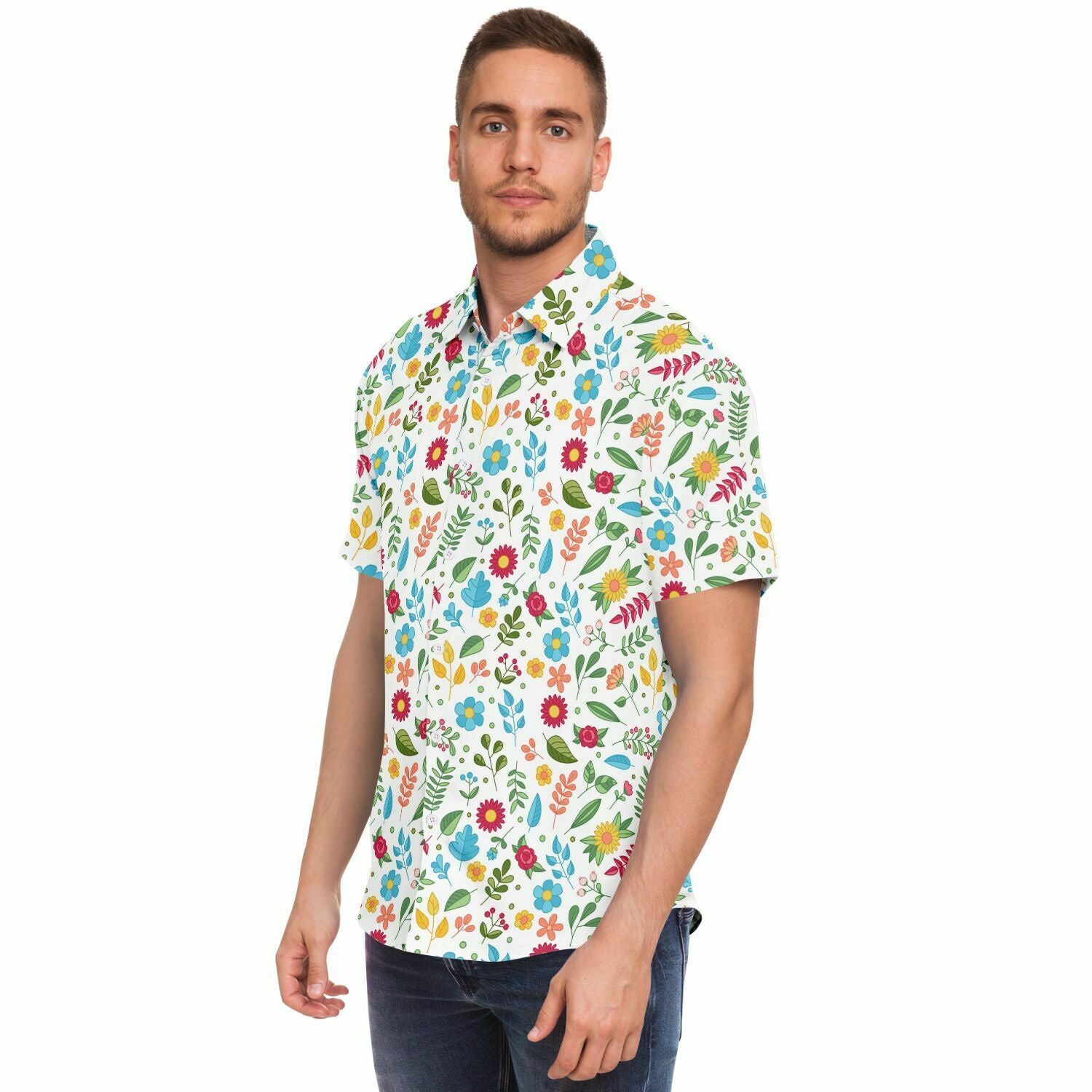 chemise été homme fleurs