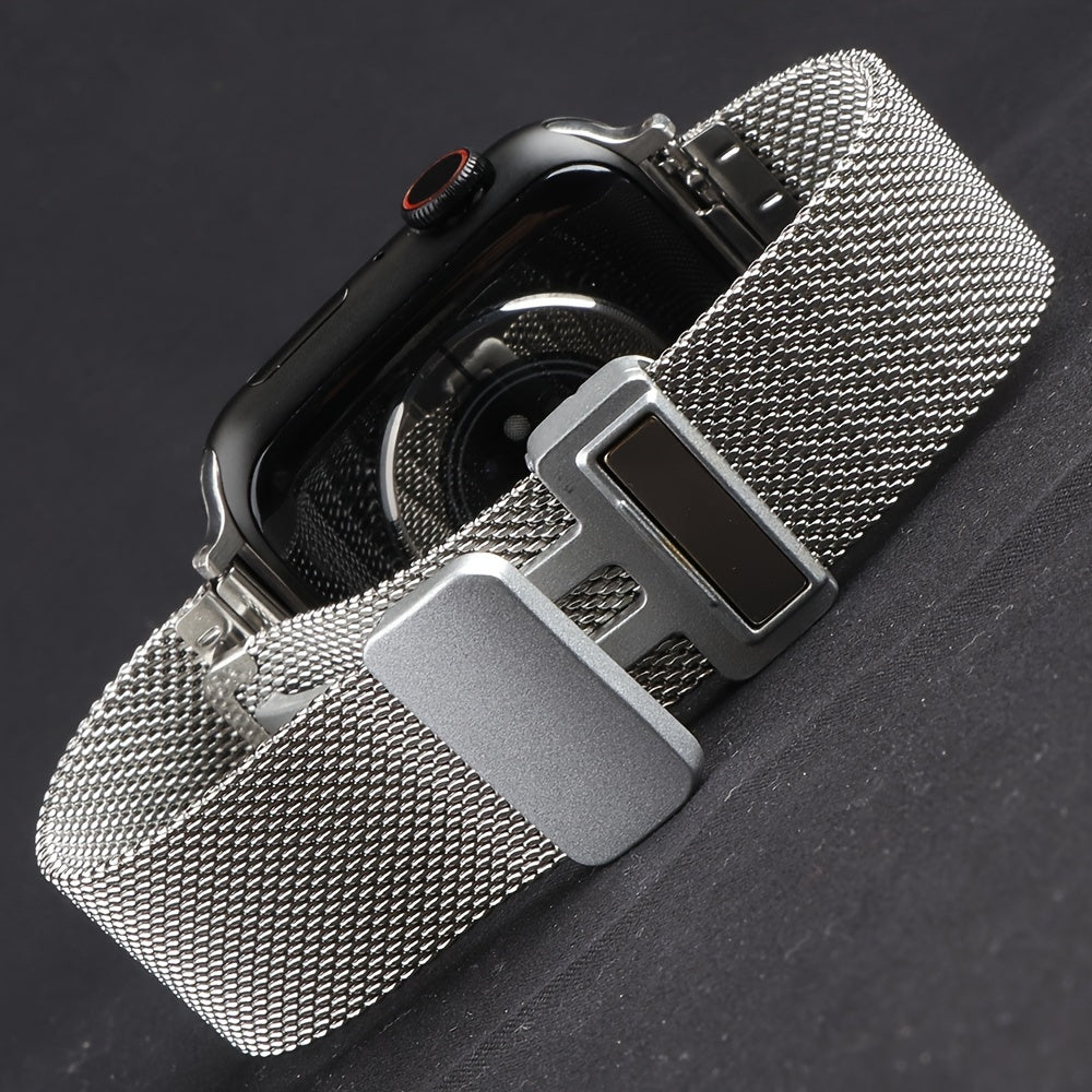 Bracelet Apple Watch milanais magnétique en acier, vue détaillée 4