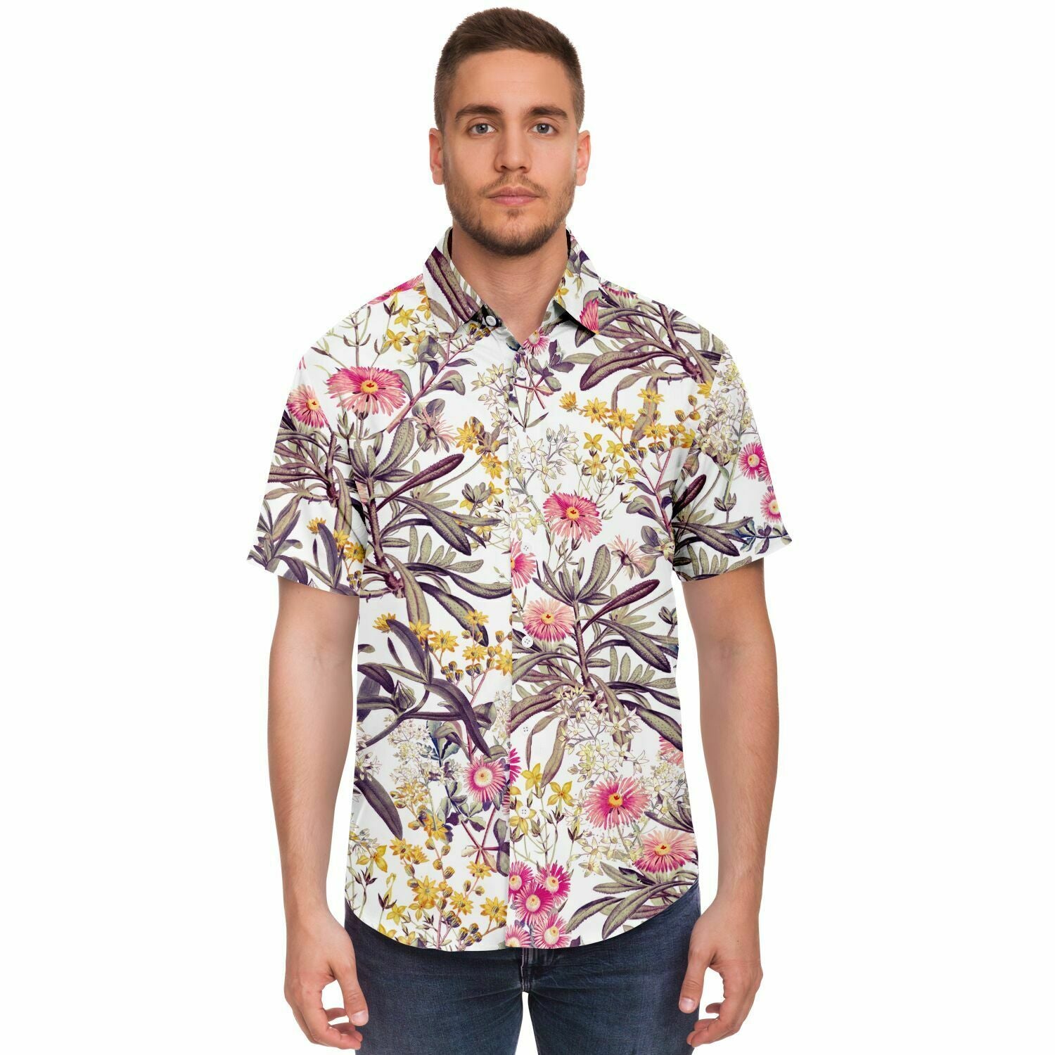 chemise colorée homme manches courtes