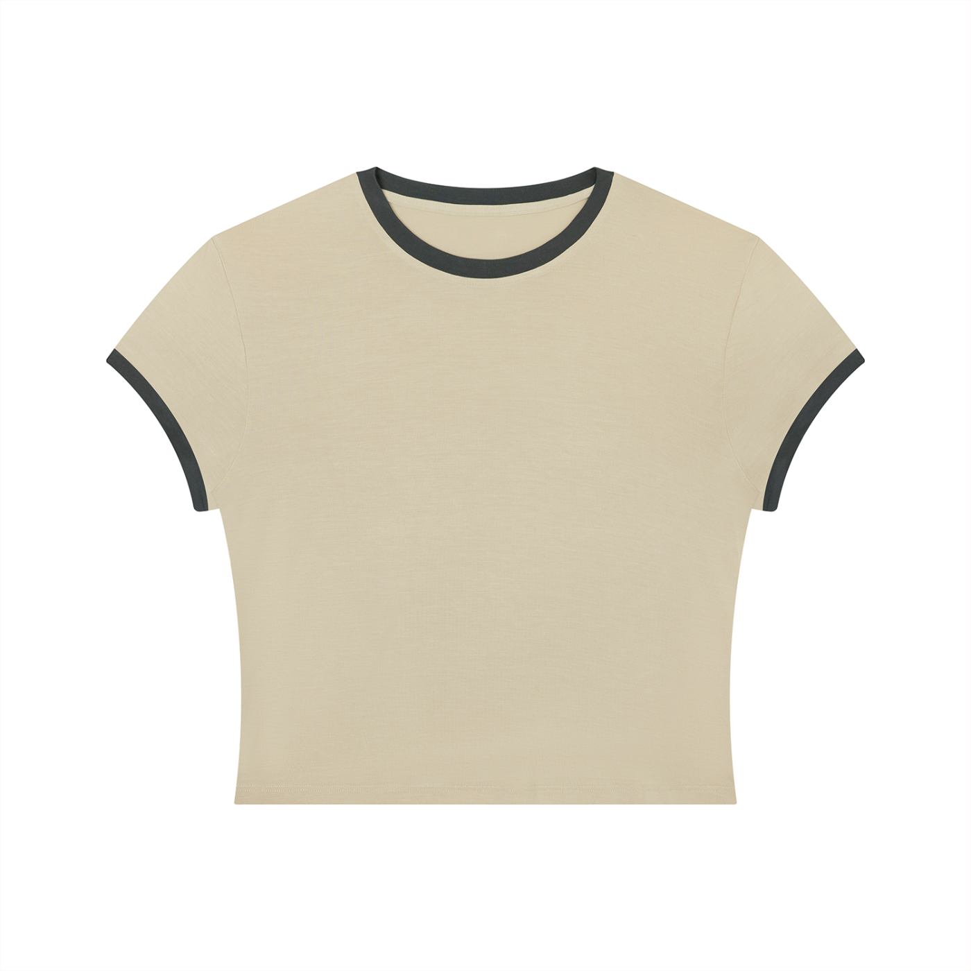 Packshot face du t-shirt ringer original femme kaki / gris foncé