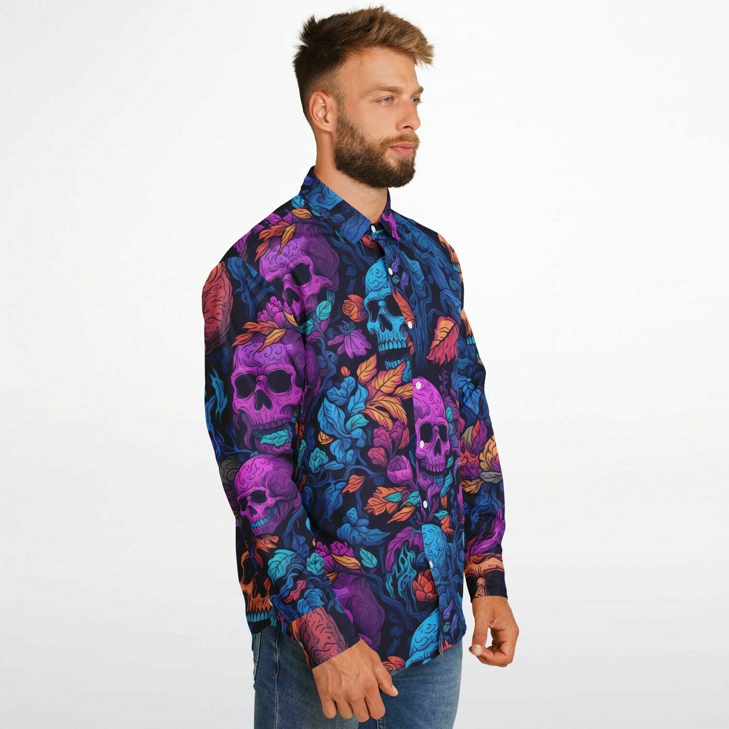 chemise noire têtes de morts pour homme