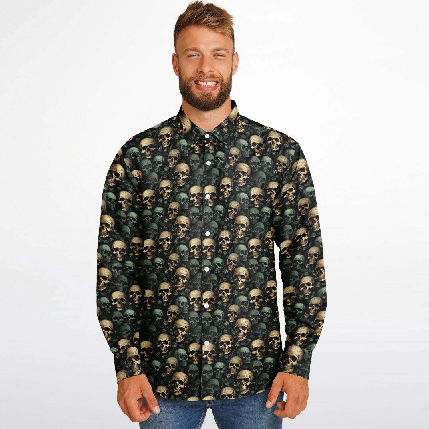 chemise à têtes de morts en coton