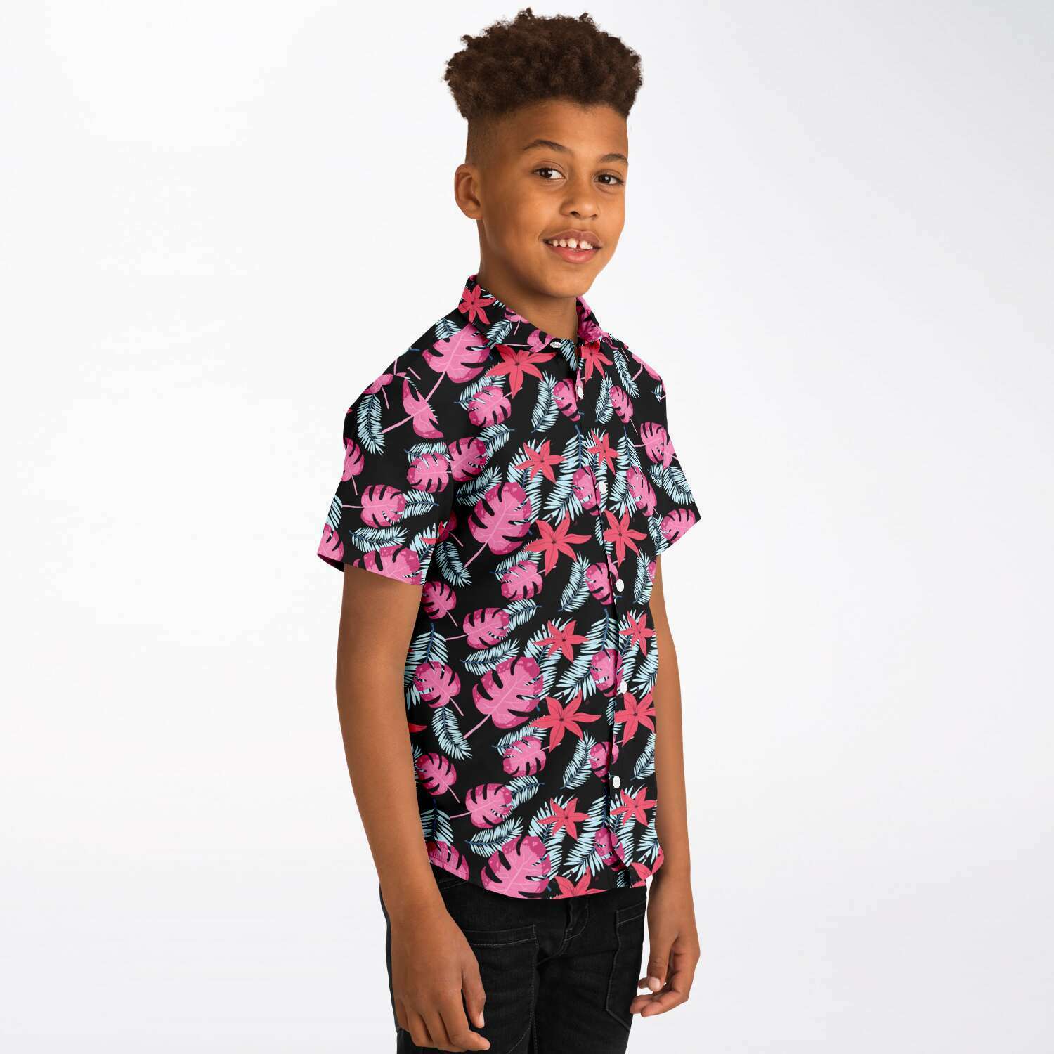 chemise à manches courtes garçon style hawaïen