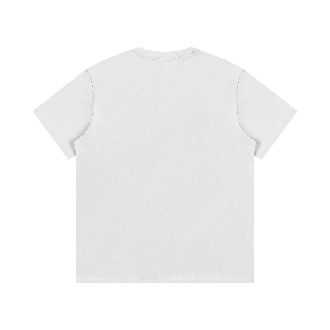 T-shirt blanc vu de dos - coupe droite unisexe, dos sans imprimé