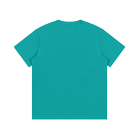 T-shirt en bleu lagon vu de dos - dos uni, manches courtes classiques