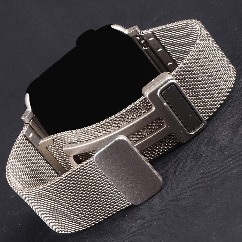 Bracelet Apple Watch milanais magnétique en acier, coloris champagne