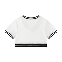 Packshot dos du crop top col v original femme blanc