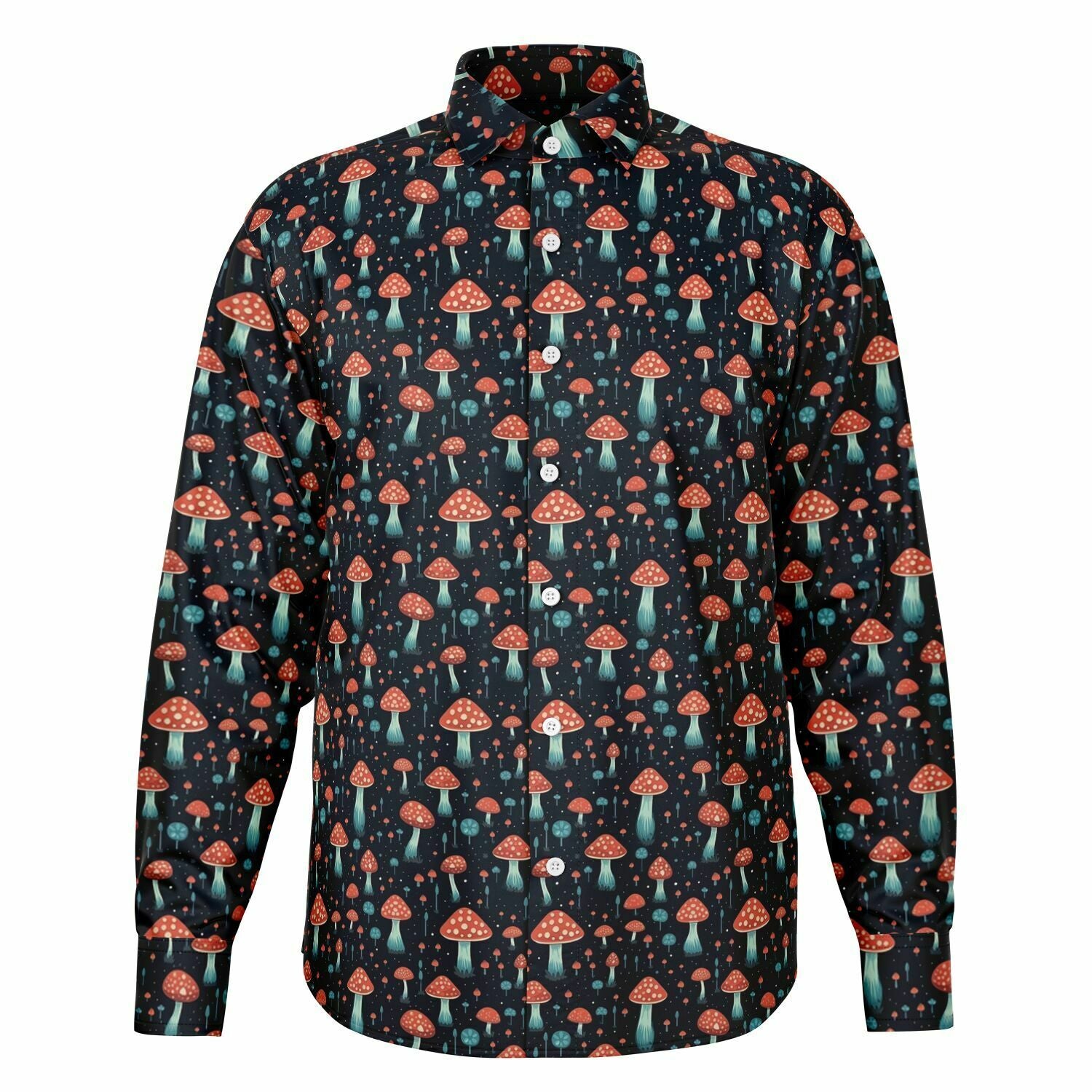 chemise à manches longues style champignons