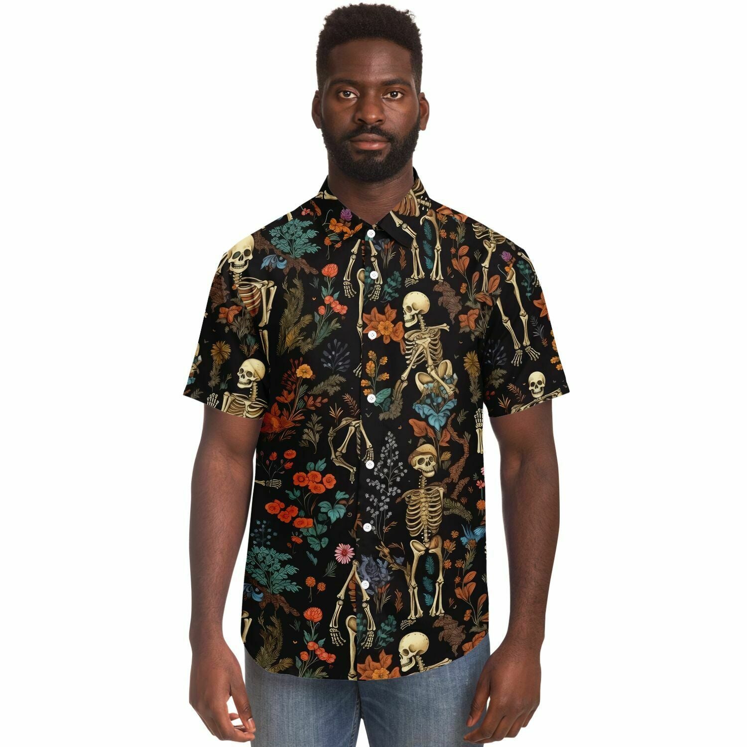 chemise à motifs squelette pour homme