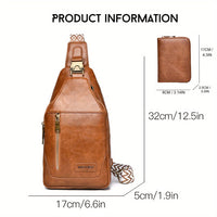 Sac poitrine en cuir vegan avec porte-cartes – vue 3 | CHT'M Boutique