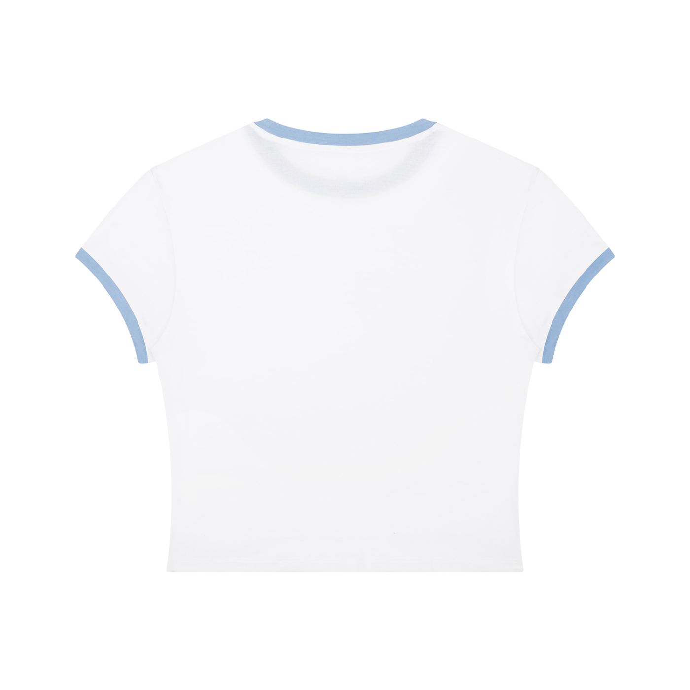 Packshot dos du t-shirt ringer original femme blanc / bleu
