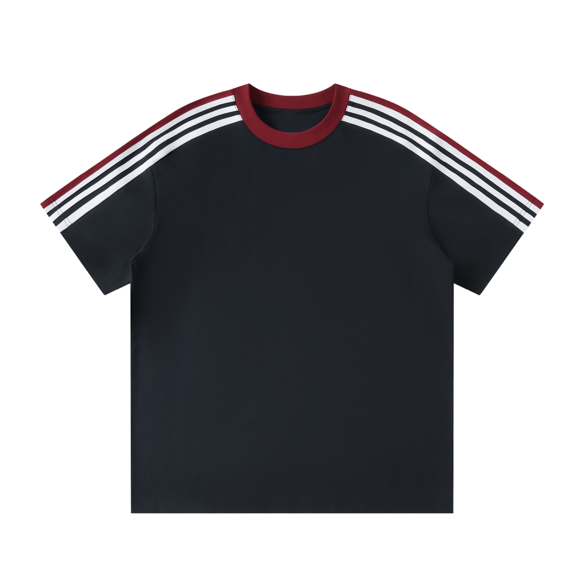 T-shirt Bandes Épaule Original Noir — Streetwear Casual Belge