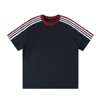 T-shirt Bandes Épaule Original Noir — Streetwear Casual Belge