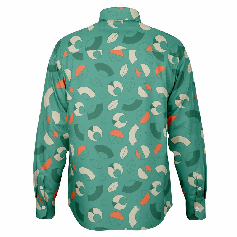 CHEMISE HOMME VERTE - MANCHES LONGUES - motifs géometriques