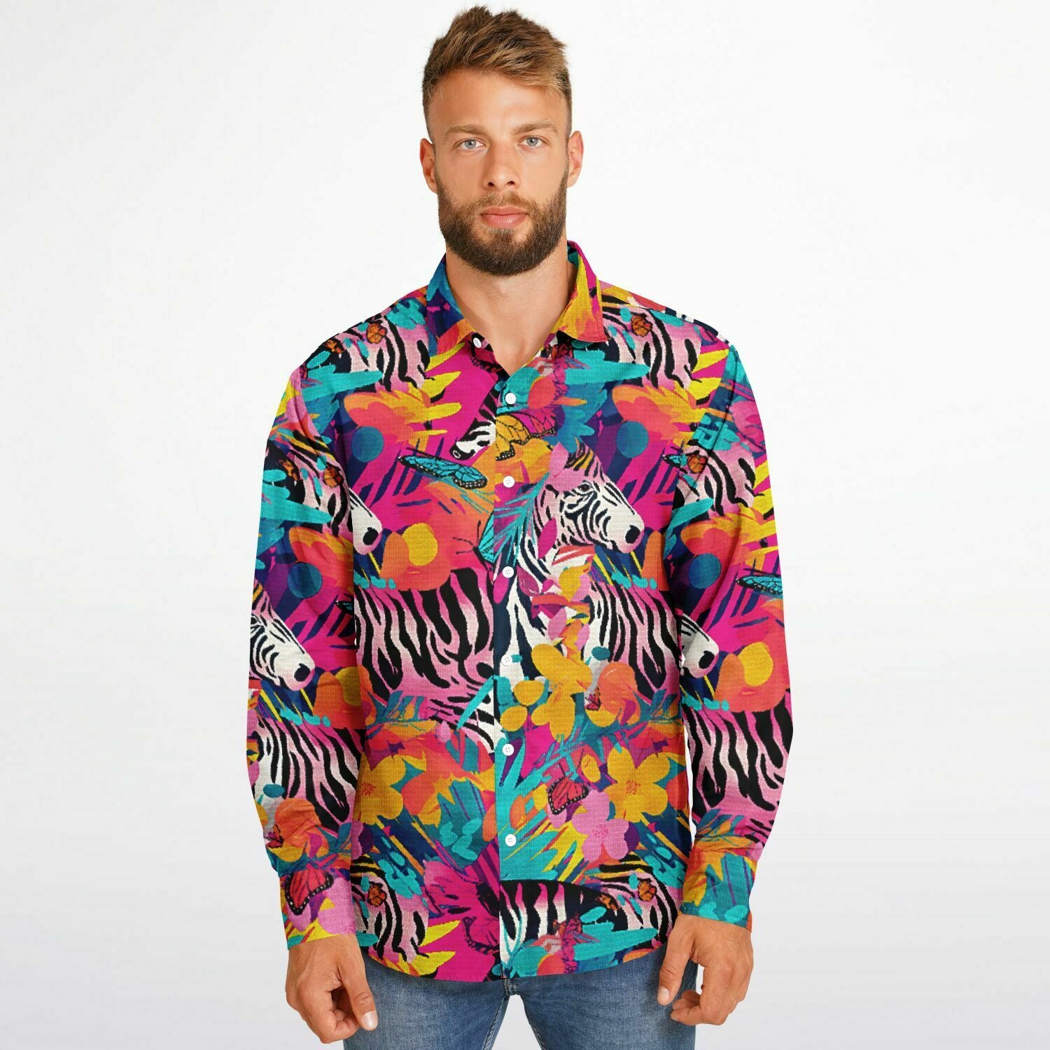 chemise décontractée zèbre pour homme