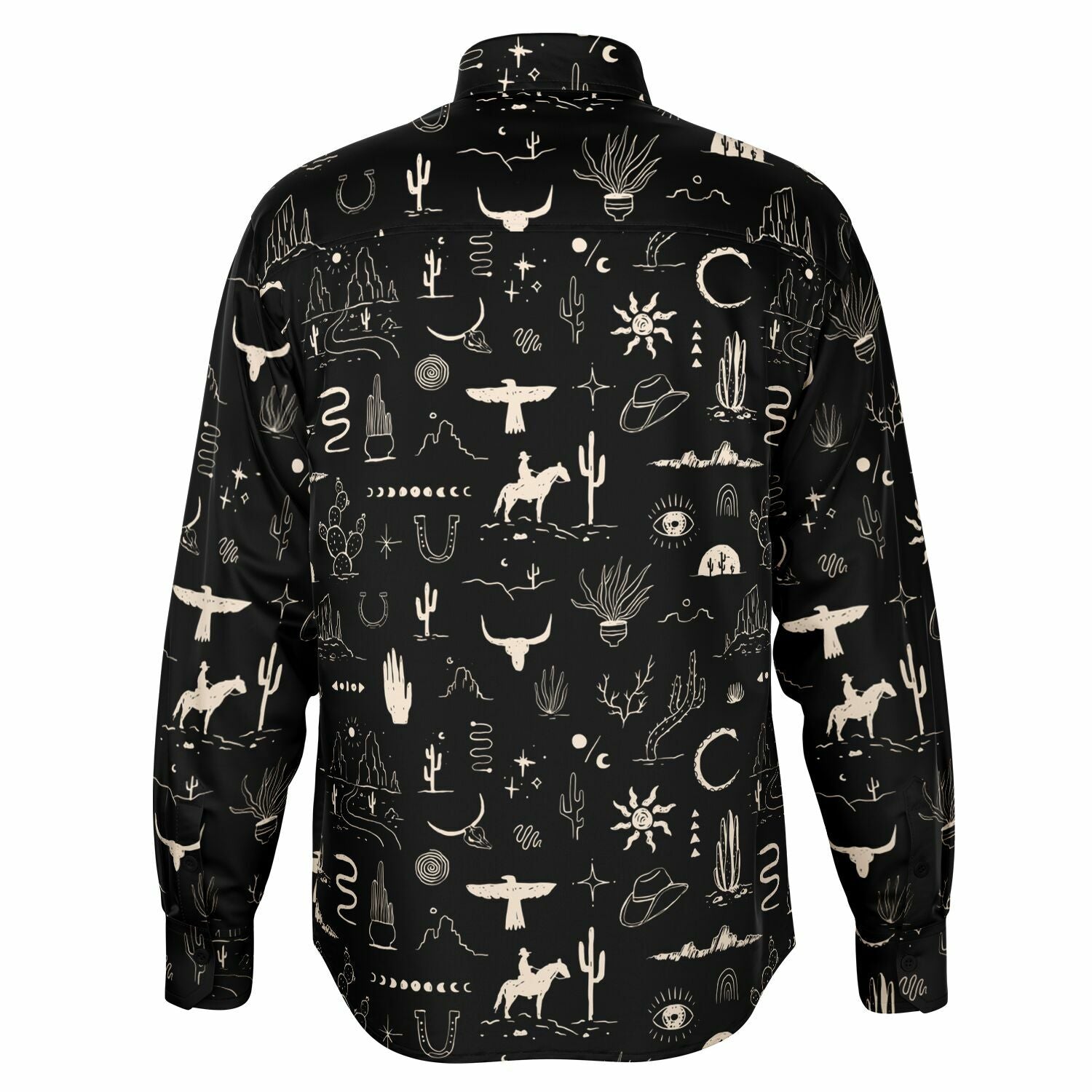 Chemise Homme originale noire style cow-boy  - Manches Longues