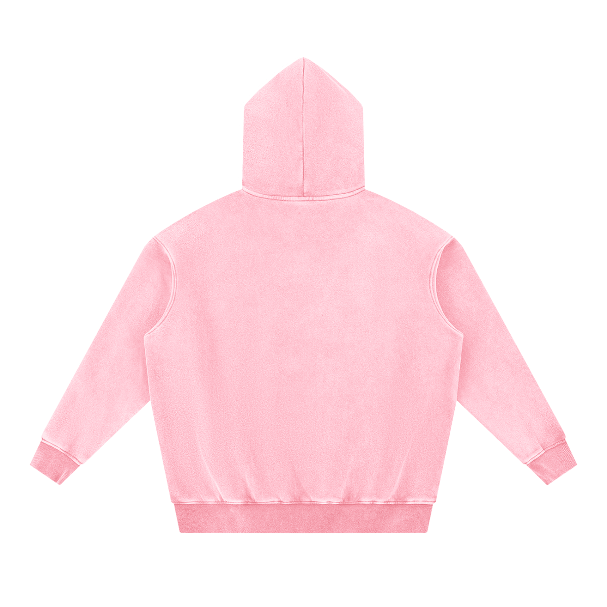 Dos du hoodie oversize délavé rose CHT'M Wear, molleton épais snow wash