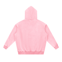 Dos du hoodie oversize délavé rose CHT'M Wear, molleton épais snow wash