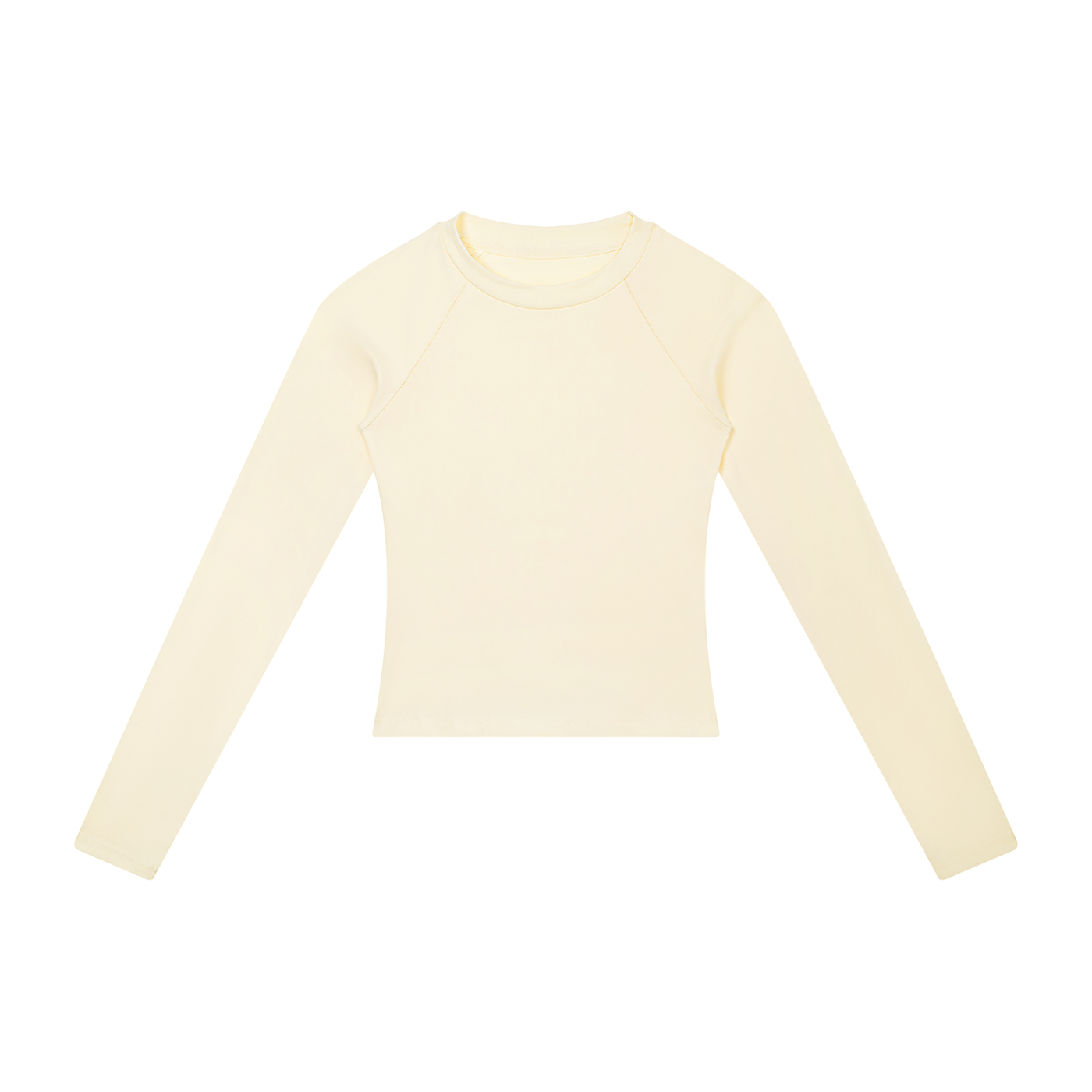 Packshot face du t-shirt manches longues original femme abricot