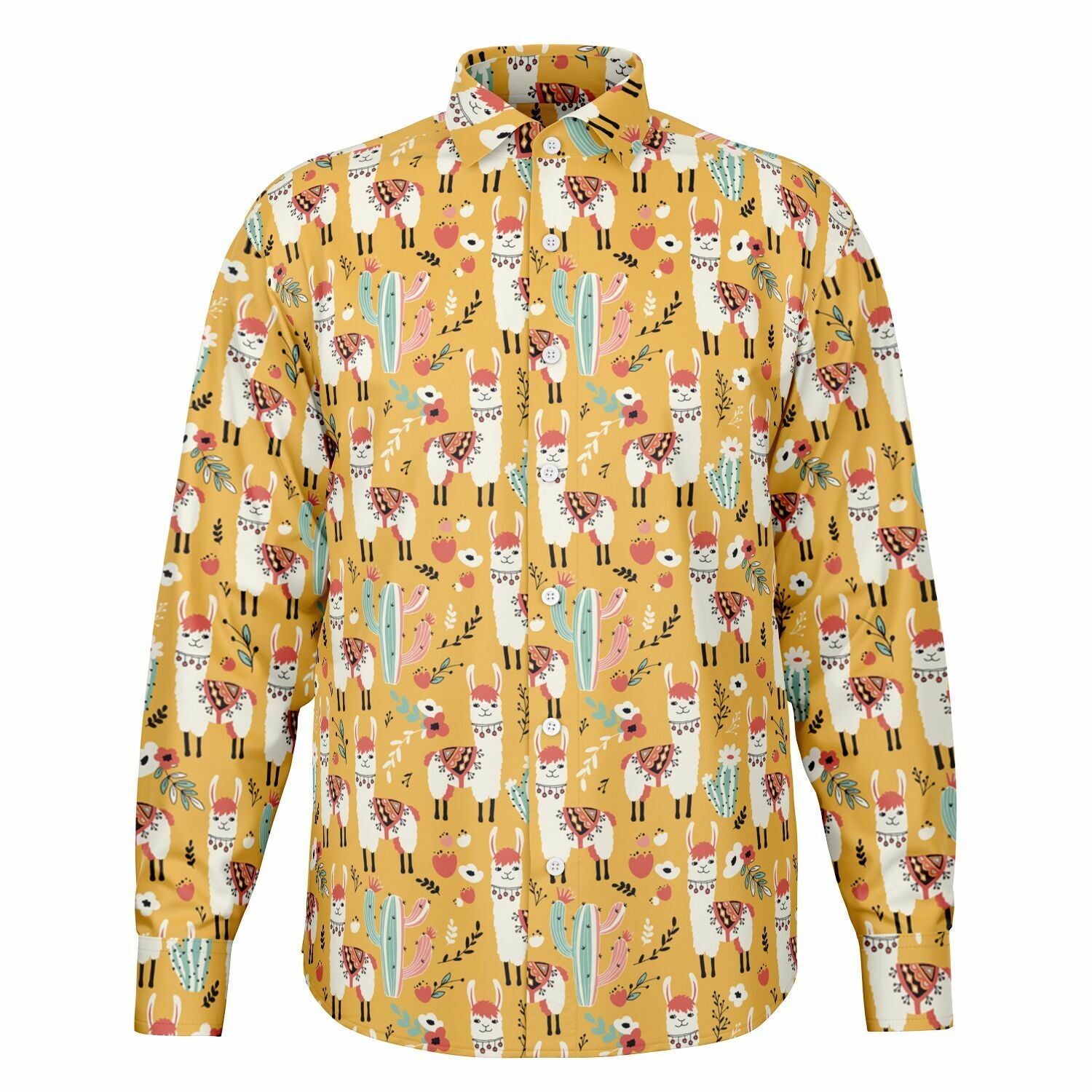 chemise à manches longues jaune pour homme