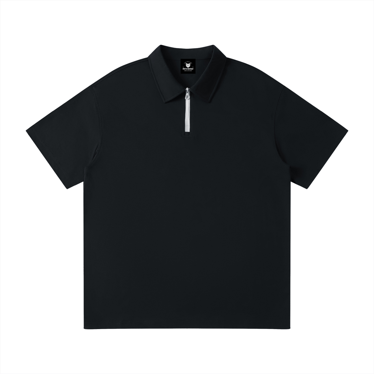 Polo Quart-Zip Noir Original — Streetwear Belge