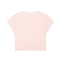 Packshot face du t-shirt ringer original femme rose / blanc