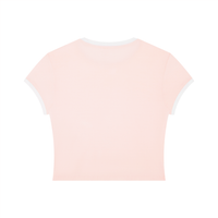 Packshot dos du t-shirt ringer original femme rose / blanc
