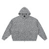 Unisex Leopard Print Waffle Full Zip Hoodie