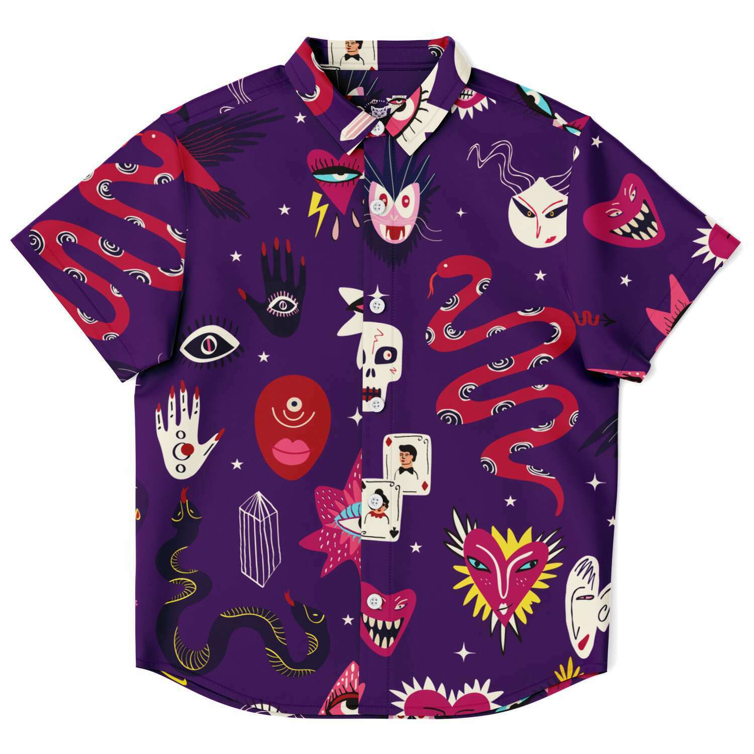 Chemise garçon originale style voyance  manches courtes