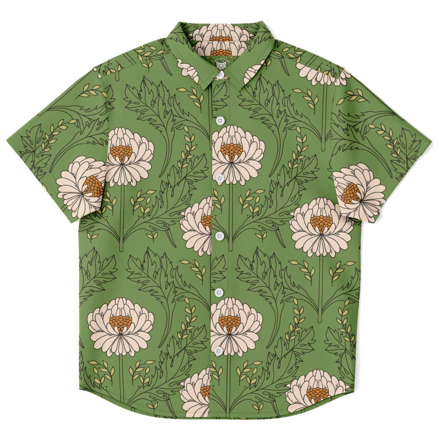 chemise manches courtes garçon fleurs