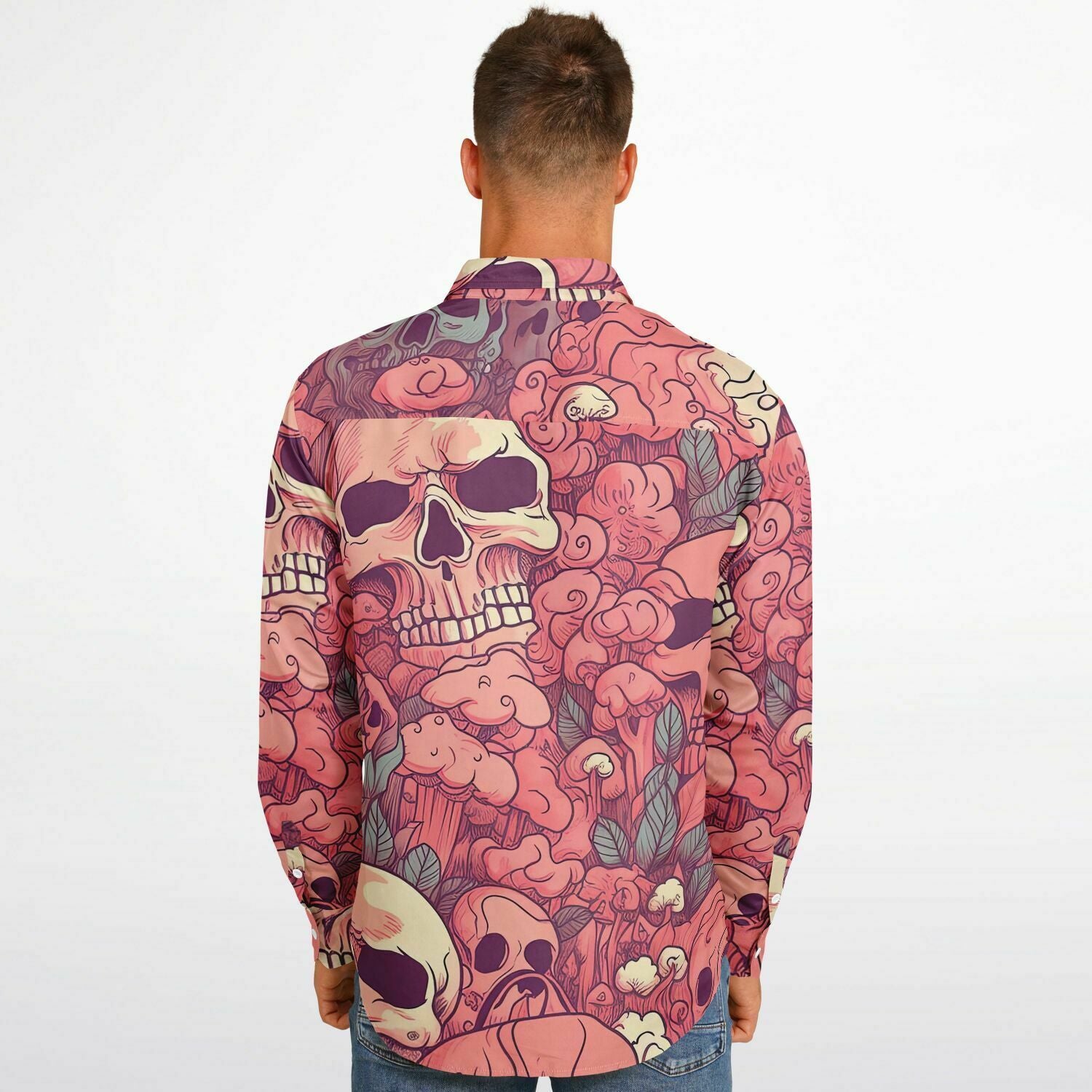 chemise à manches longues avec têtes de morts