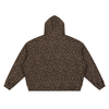 Unisex Leopard Print Waffle Full Zip Hoodie