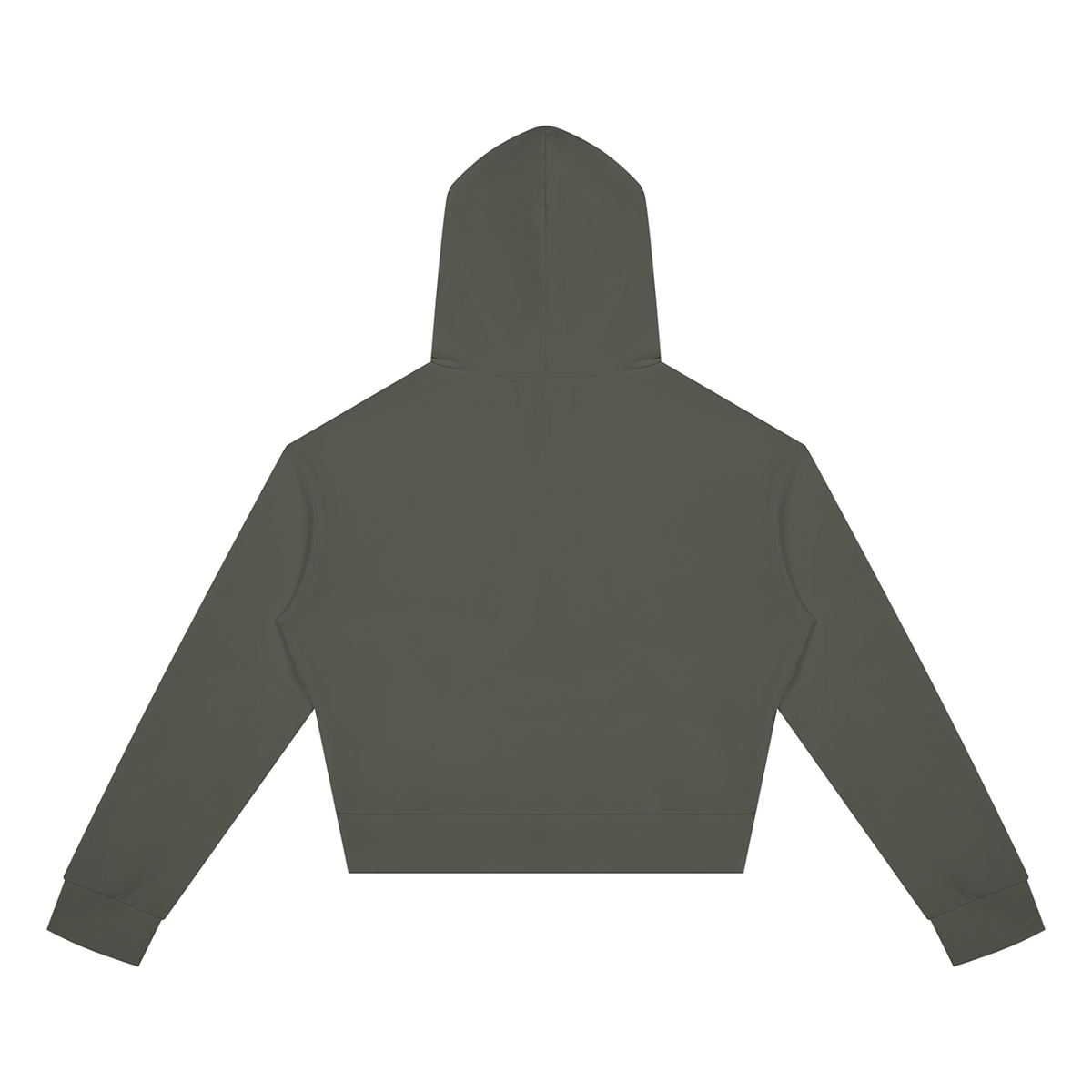 Dos du sweat zippé crop top femme gris foncé
