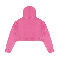 Dos du hoodie crop top femme effet minéral fuchsia