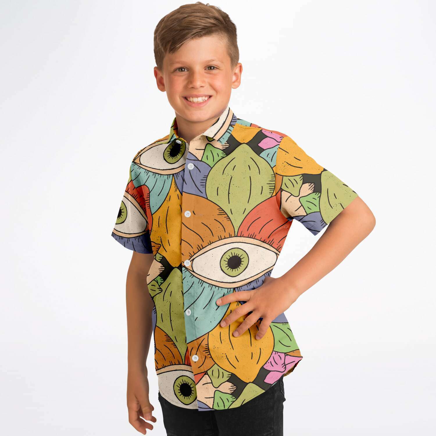 look original garçon chemise beige manches courtes