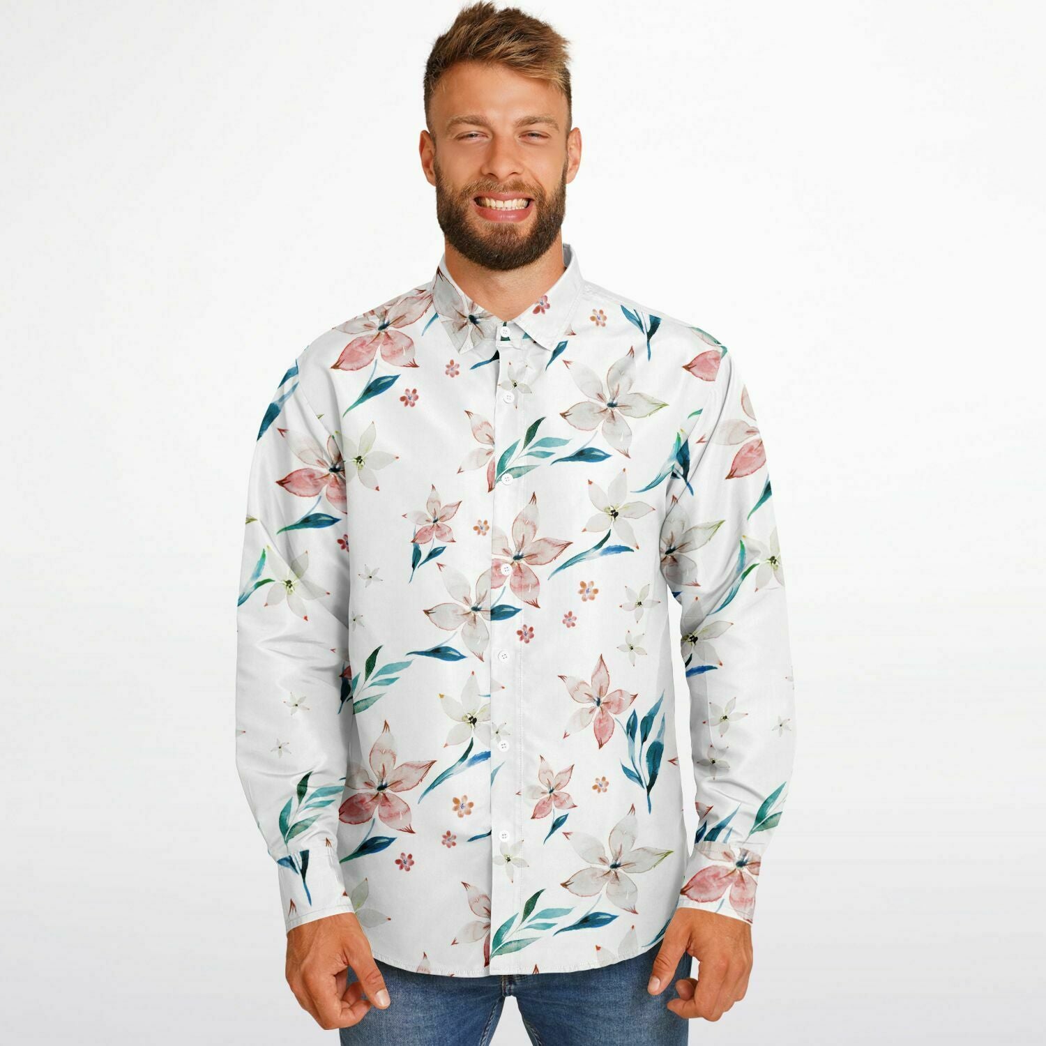CHEMISE HOMME originale stye floral MANCHES LONGUES