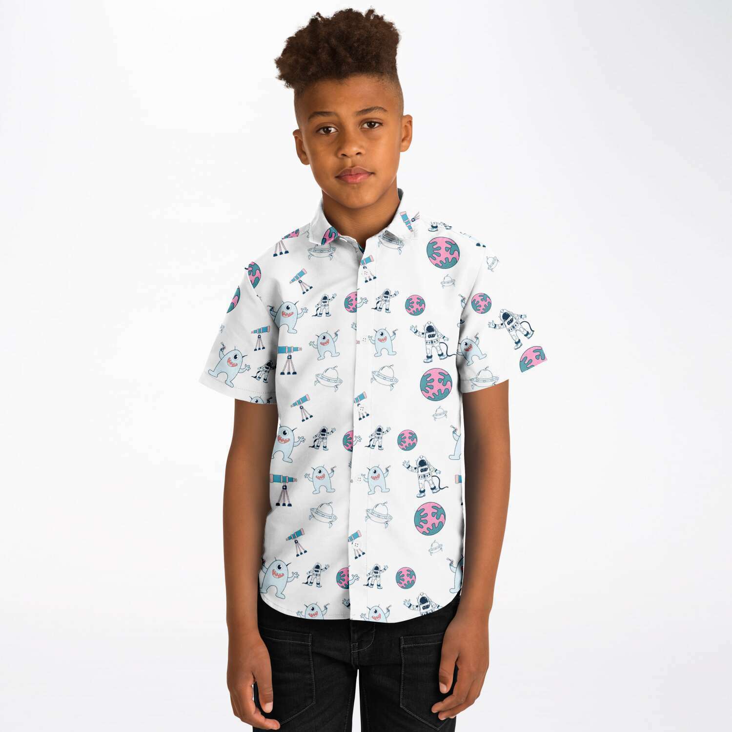 haut garçon astronautique manches courtes