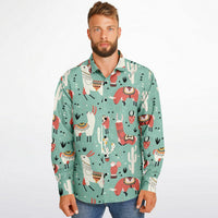 homme portant chemise esprit lama manches longues