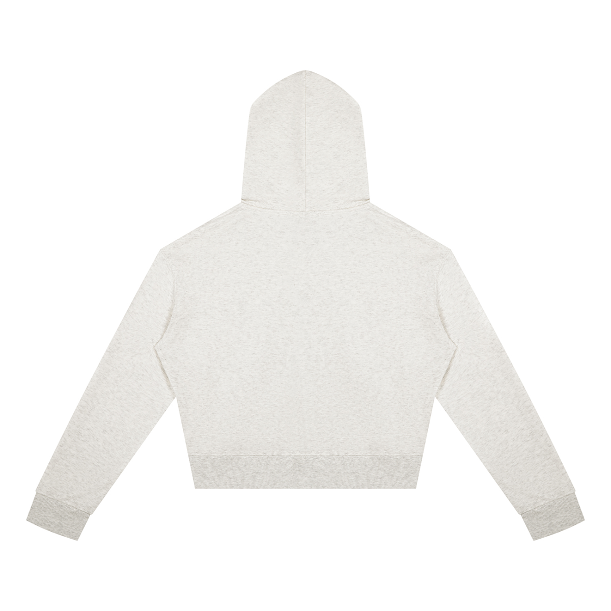 Dos du sweat zippé crop top femme gris clair