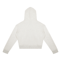 Dos du sweat zippé crop top femme gris clair