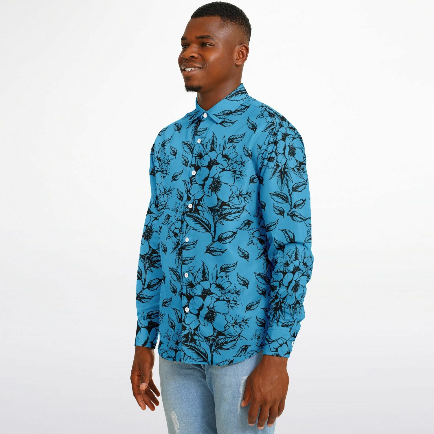 chemise à motifs noirs pour homme