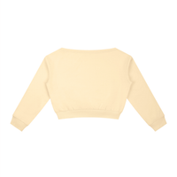 Dos du sweat épaules dénudées femme crop top jaune beurre
