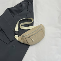 Sac banane velours côtelé beige – vue 10