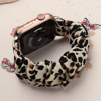 Bracelet Apple Watch chouchou scrunchie, coloris blanc et rouge