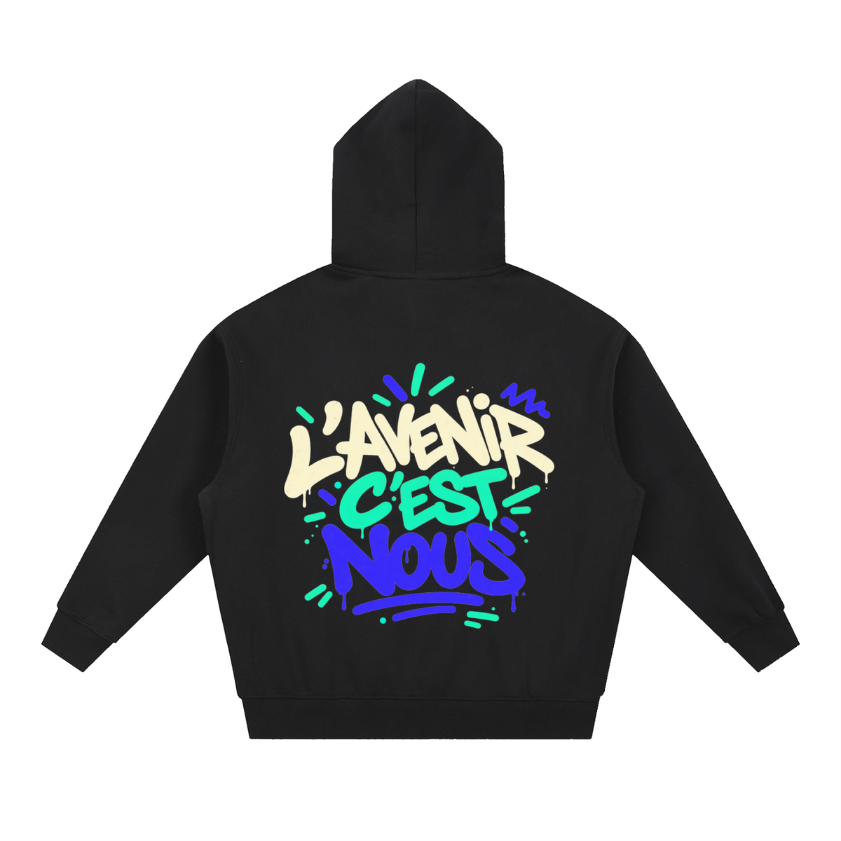 Hoodie boxy Gen Z « L'avenir c'est nous » – coupe courte