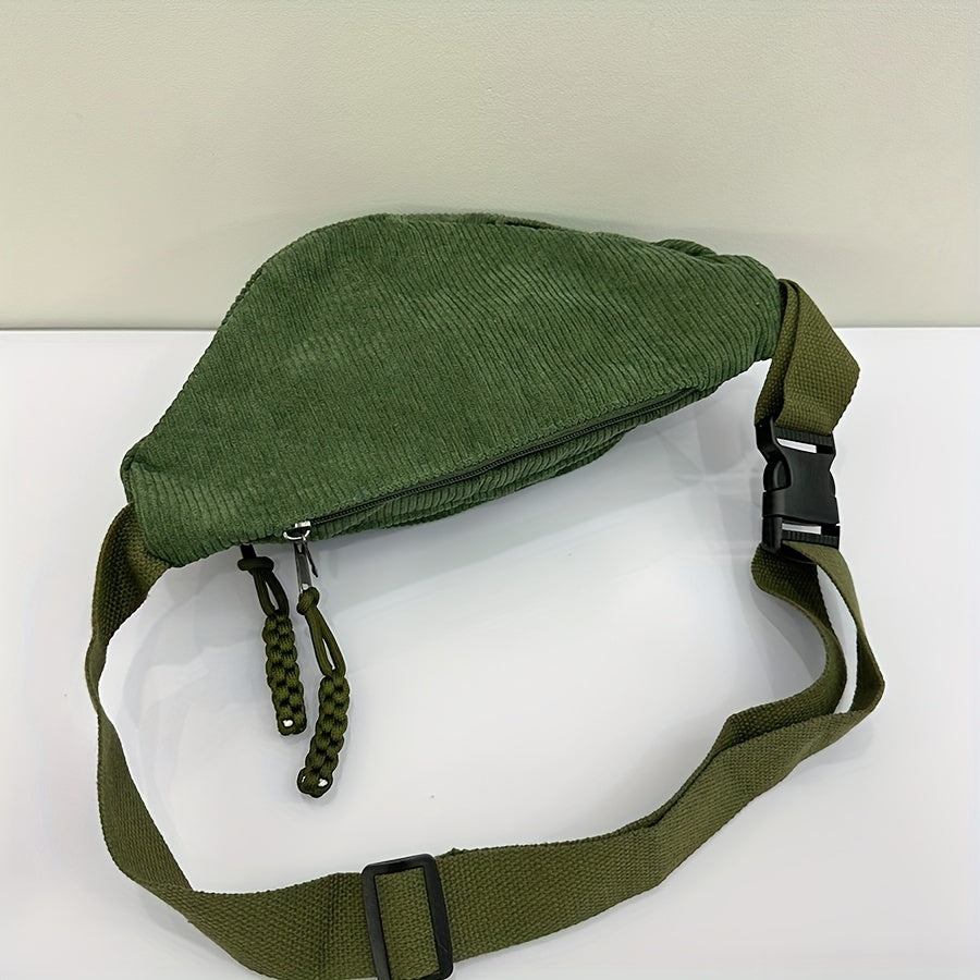 Sac banane velours vert – vue 9