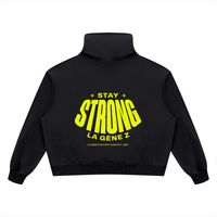 Sweat col montant Gen Z « Stay Strong la Gène Z » – noir délavé